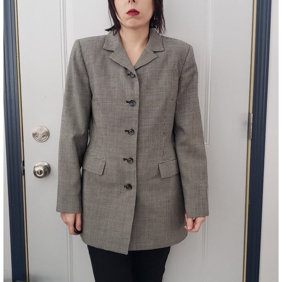 Vintage Houndstooth Wool‎ Blazer - Picture 1 of 5